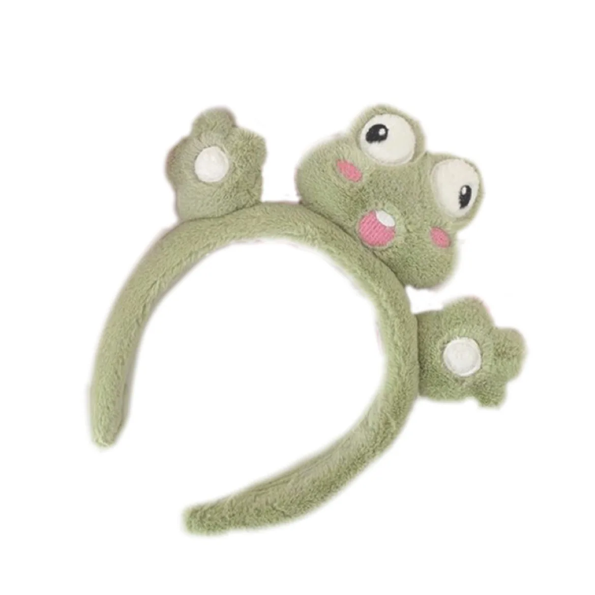 New Cute Plush Animal Hair Band for Women Funny Cartoon Frog Face Washing Headband Non-slip Outdoor Girl Hair Accessories