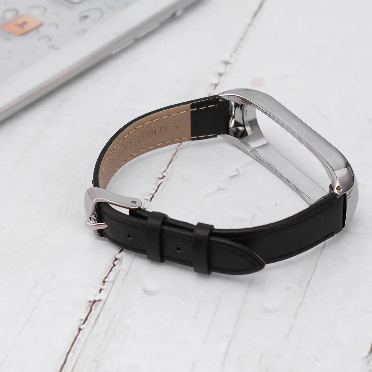 

1pc Replacement For Mi Pink Durable Cowhide Ergonomic Design Smooth Texture Watch Strap Band 4 Bracelet Strap For Band 4 Smart