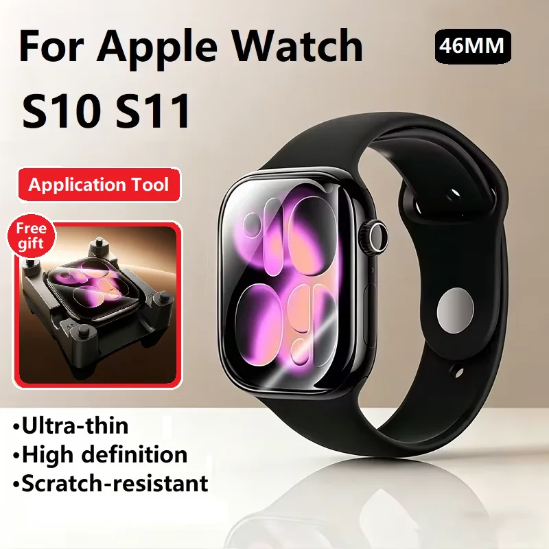SAMZHE Displayschutzfolie für Apple Watch Serie 11/10/9/8/7/6 SE/SE2/SE3 40–46 mm, vollständig abdeckender Schutz, weichere Schutzfolie