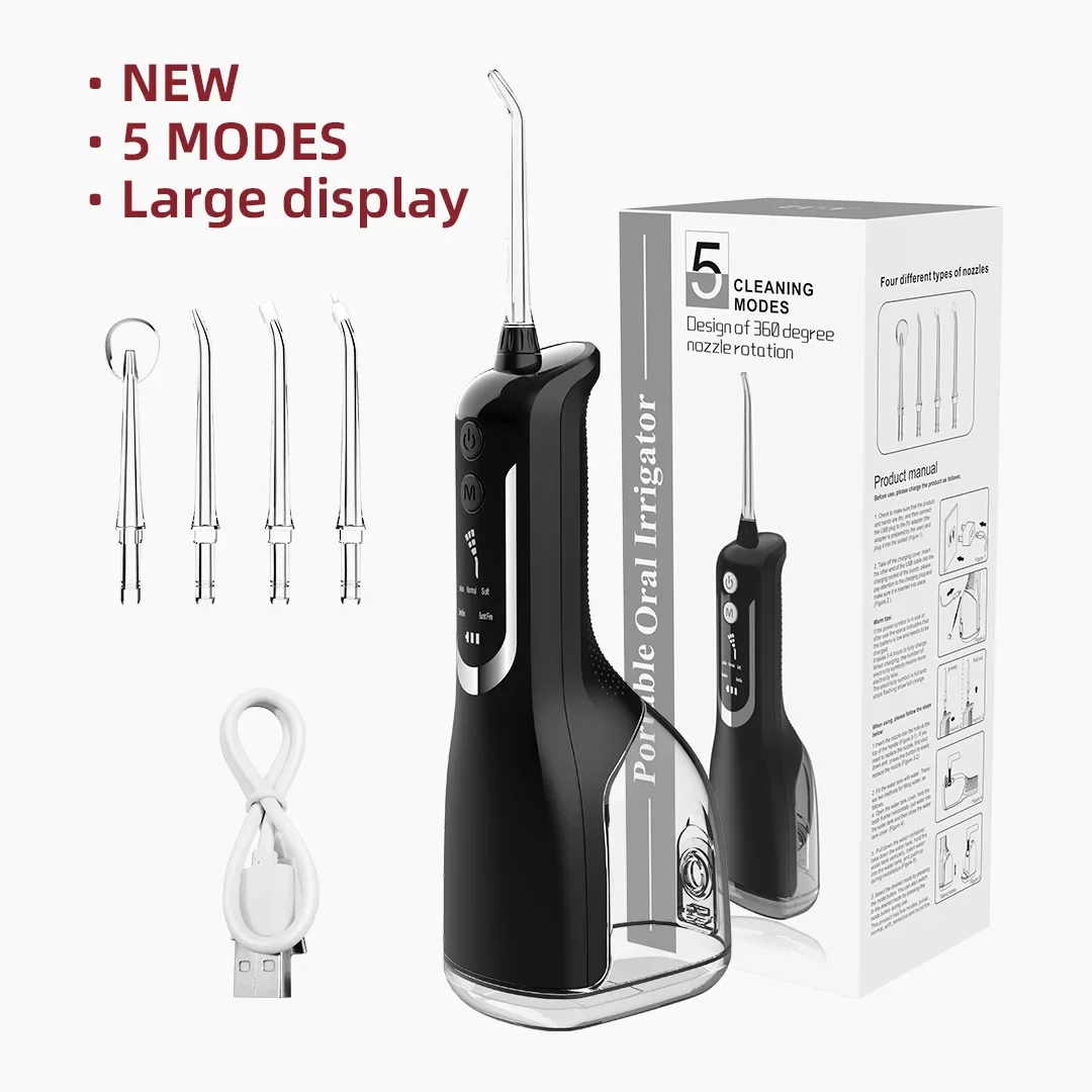 2025 Oral Irrigator Water Dental Flosser Cordless 5 Modes,330ML Water Tank Removing Dental Calculus,1800 Pulses/min,2200mAh,L12