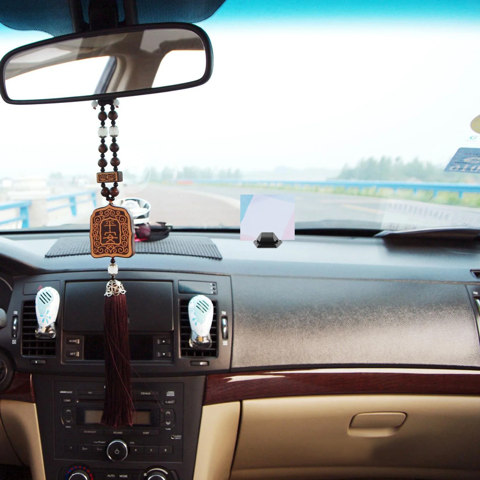 2 قطعة حامل تذكرة مواقف السيارات كليب لزجة الزجاج الأمامي وقوف السيارات تصريح المشبك لاصق لوحة سيارة الداخلية الأسود