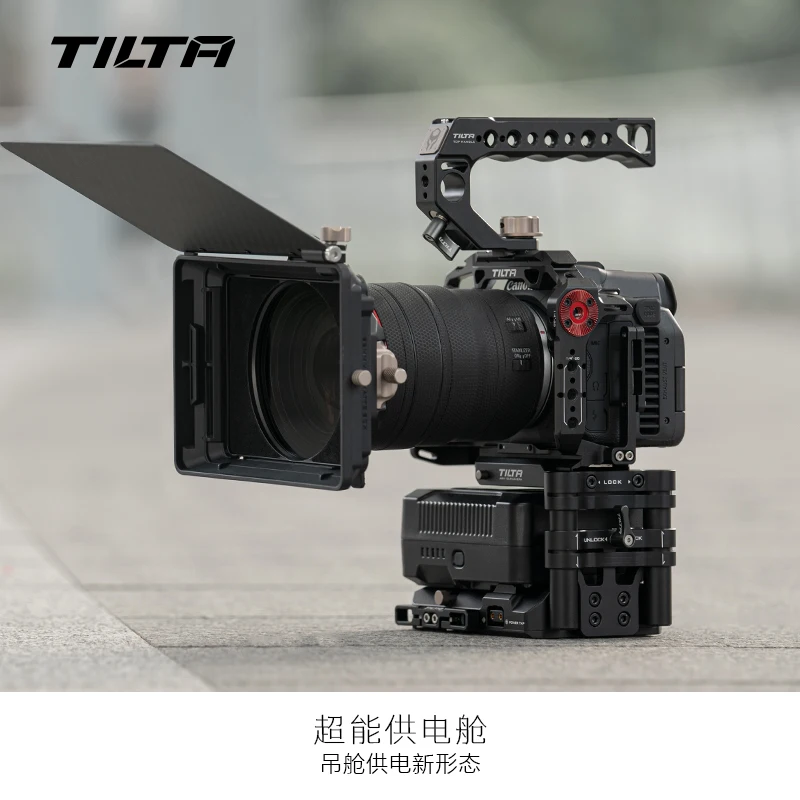 TILTA TA-T32-FCC-B Full Camera Cage for Canon R5C Tiltaing Smart V Mount Battery Baseplate (ARCA) Black