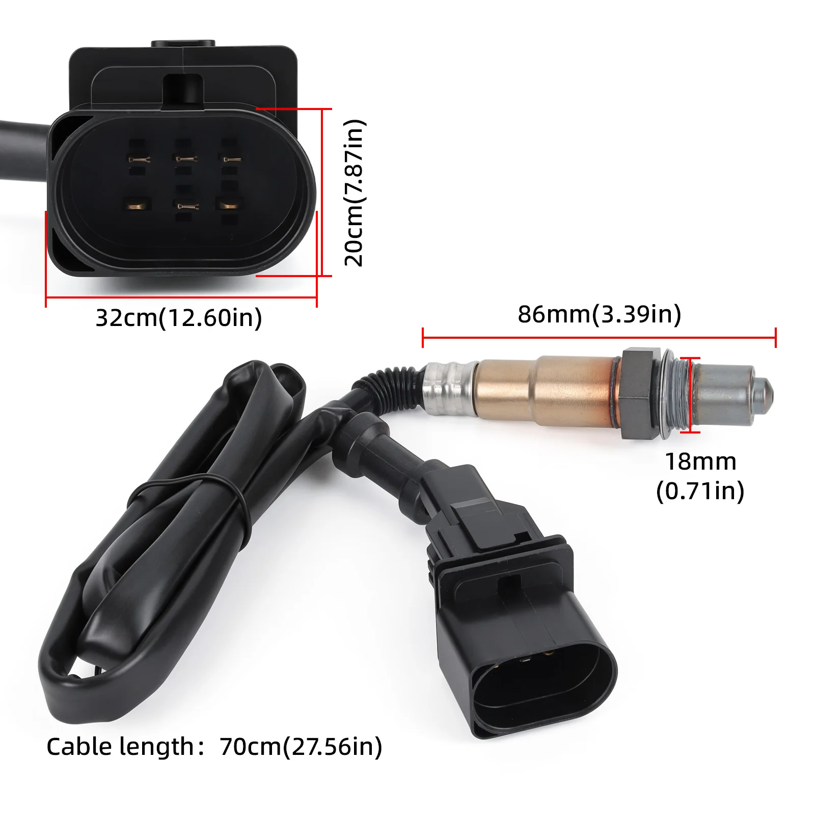 0258007057  AFR Air Fuel Ratio Gauge Sensor 17014 LSU4.2 Wide-Band O2 Sensor AFR Upstream For VW For Jetta 1.8L-L4