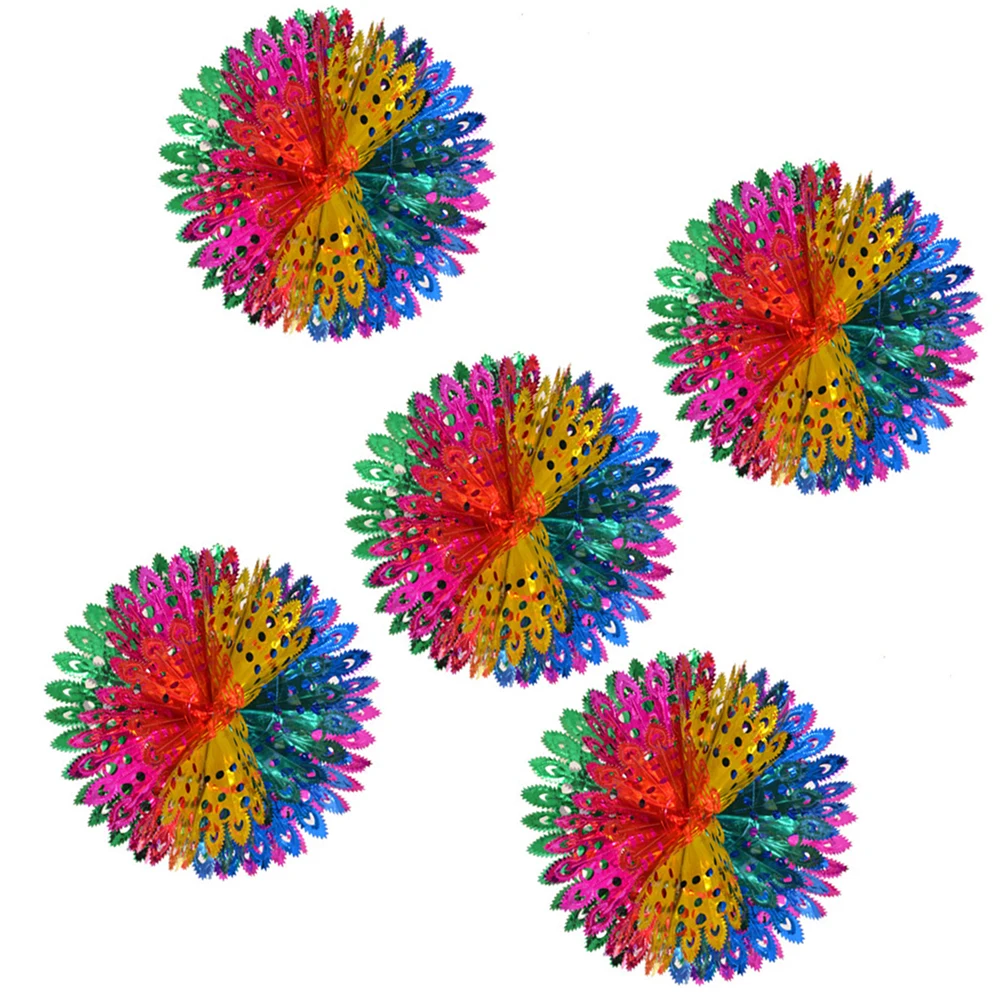 

5Pcs Christmas Ribbon Garland Ball Soft Light Bright Colors Easy Use Reusable for Party Festival Decor Ribbon Garland