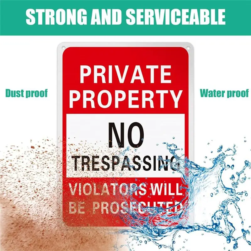 BAAJ-20Piece Sign Metal Violators Be Prosecuted Aluminum Weatherproof Suitable For Indoor Or Outdoor Use A