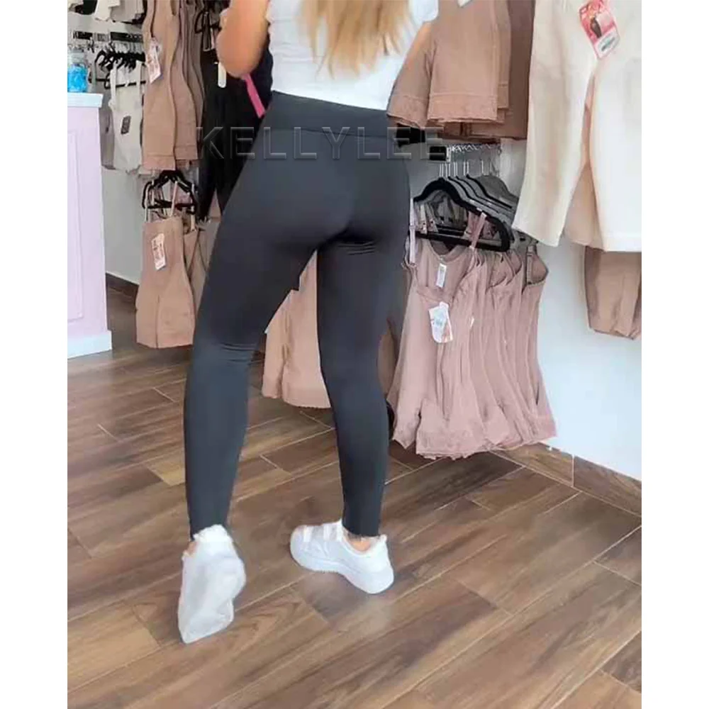 Compressing High Waisted Leggings Sexy Stretchy High Waist Yoga Leggings Seamless Wrinkle Resistant Slim Fit Daily Yoga Pants