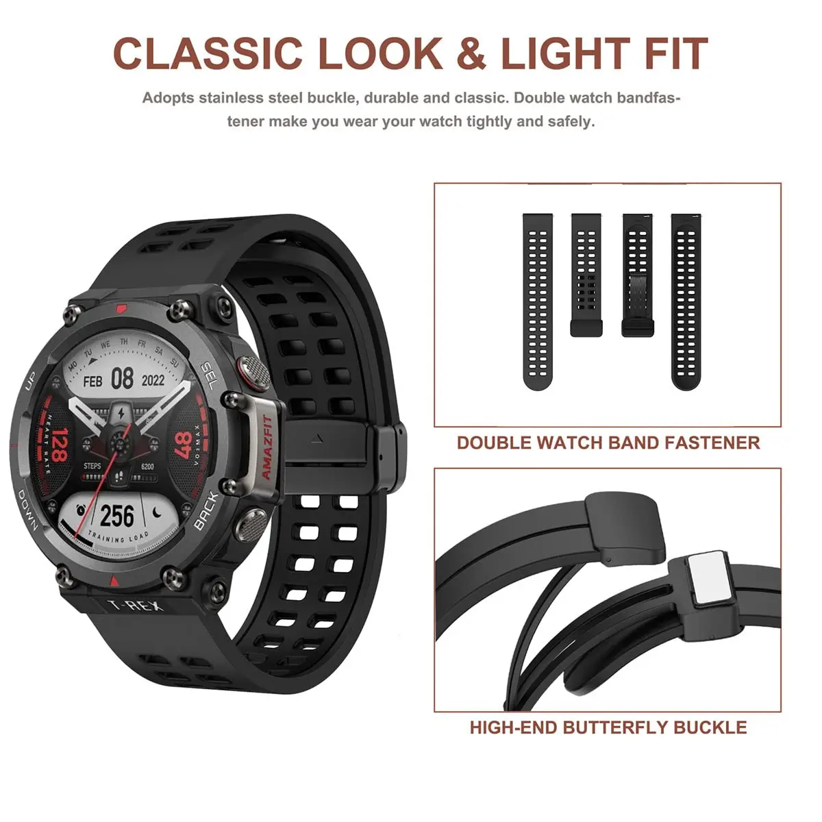 Магнитный ремешок, совместимый с Amazfit T-Rex 2 Band, мягкий силиконовый ремешок, дышащие сменные спортивные ремешки с магнитной пряжкой