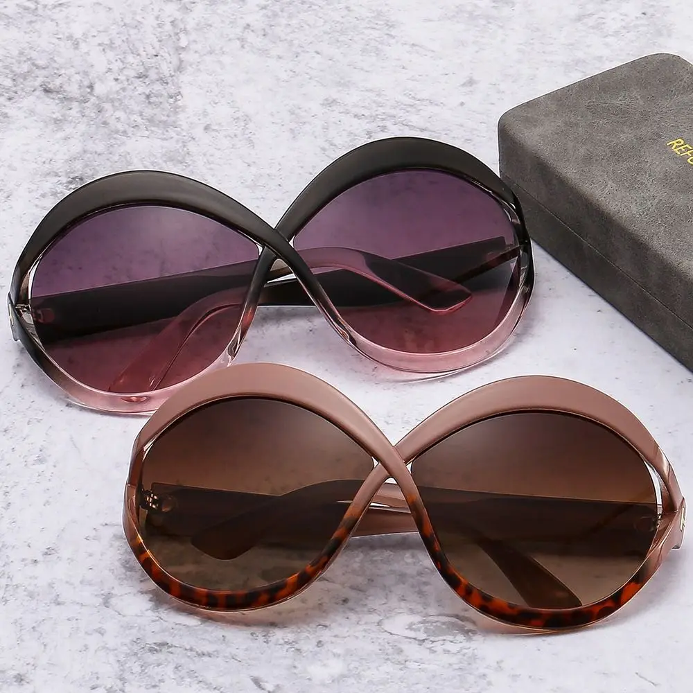 

New Fashion Oversized Black Shades Women Sunglasses Gradient Sun Glasses Cat Eye Sunglasses