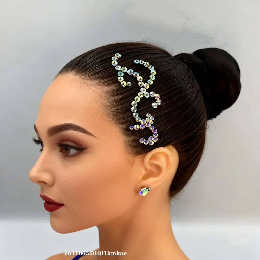 Bauchschmuck, lateinamerikanische Tanzaccessoires, AB-Steine, Kopfschmuck, modernes Tanzen, Gesellschaftstänze, Auftrittsaccessoires, Blumen-Haarspange – Detail 7