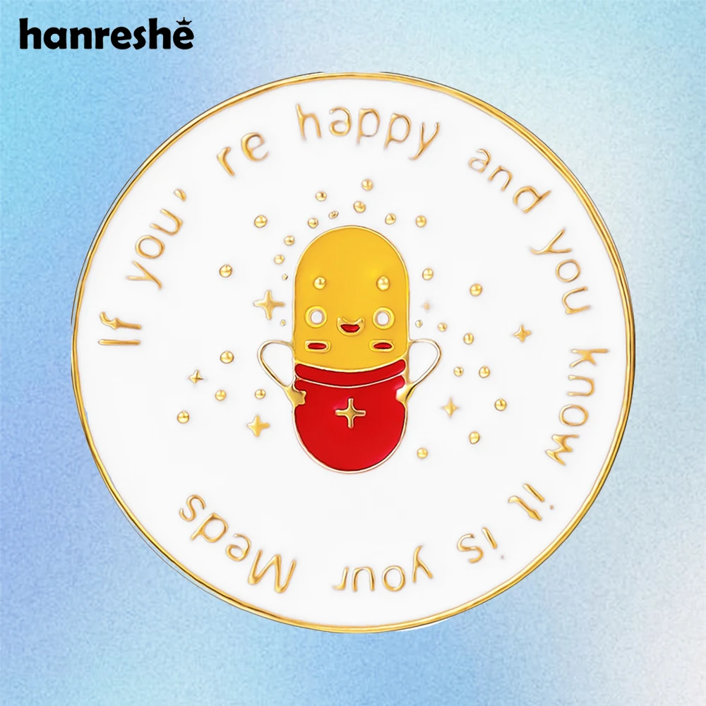 Hanreshe Pill Enamel Brooch Pin Medical Pharmacist Backpack Lapel Badge for Doctor Nurse Lovely Medicine Jewelry Gifts