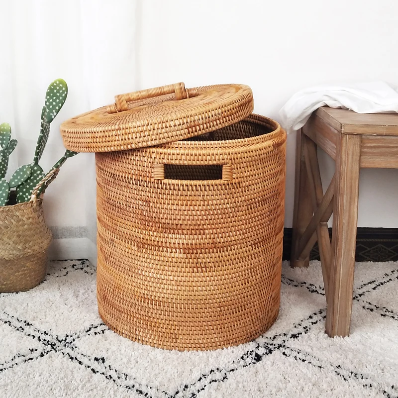 The product can be customized.Autumn handmade rattan dirty clothes storage basket toy storage basket laundry basket storage