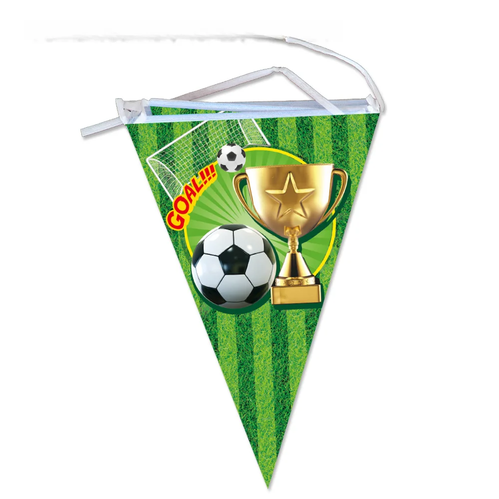 4pcs Soccer Party Banner Set 11.2m Total Length Colorful Paper Pennants for Birthday For Game Day Team Decor 4pcs