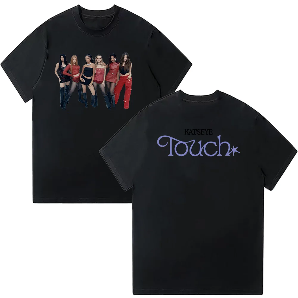 Katseye Touch Photo t-shirt neutre mode Pop musique à manches courtes été femmes hommes haute qualité coton vêtements amples décontracté t-shirts