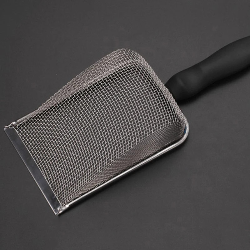 สัตว์เลี้ยงเครื่องมือทําความสะอาดสแตนเลสอุจจาระพลั่วสุทธิ Cat Litter Shovel สัตว์เลื้อยคลาน Lizard ทรายพลั่วตาข่ายหน้าจออุจจาระช้อน