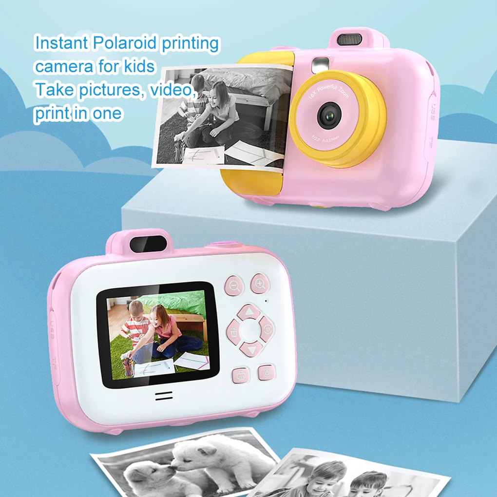 Children’s Mini Digital Camera with Thermal Printing 1080P Kids Camera Instant HD Dual Lens Selfie Digital Camera