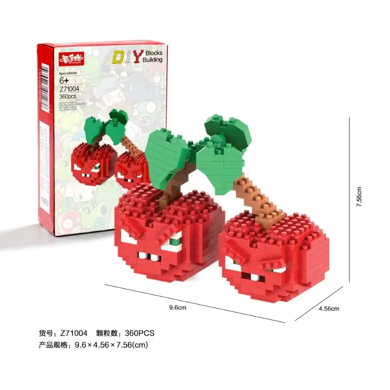 Plantas vs zumbis blocos dos desenhos animados mini bloco de construção peashooter sunflower chomper montar modelo de ação boneca setbuilding block