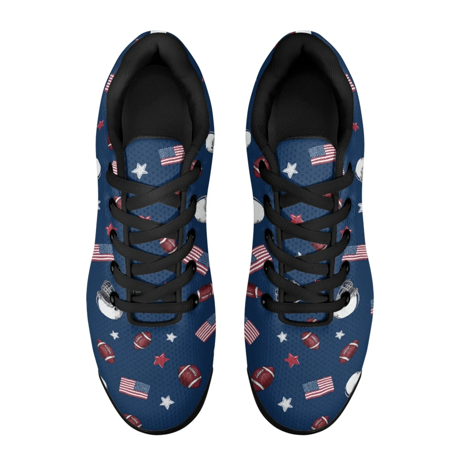 PENSTROLL American Flag Football Print Non Slip Mens Running Shoes for Adult Workout Mesh Fashion Sneakers