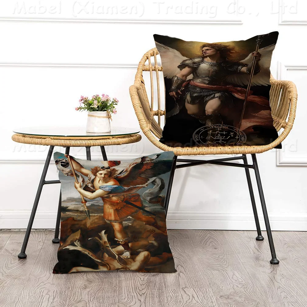 

The Holy Archangel Michael Pillow Anime Pillow Sofa Bed Head Pillow Cover Cushion Cover 45x45 Cm Fashion