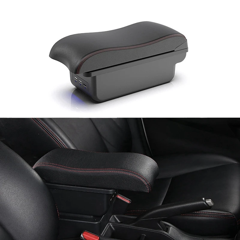 For MAZDA CX-3 Armrest For Mazda 2 Skyactiv Version Cx3 Car Armrest Box Storage Box Curved Surface Leather