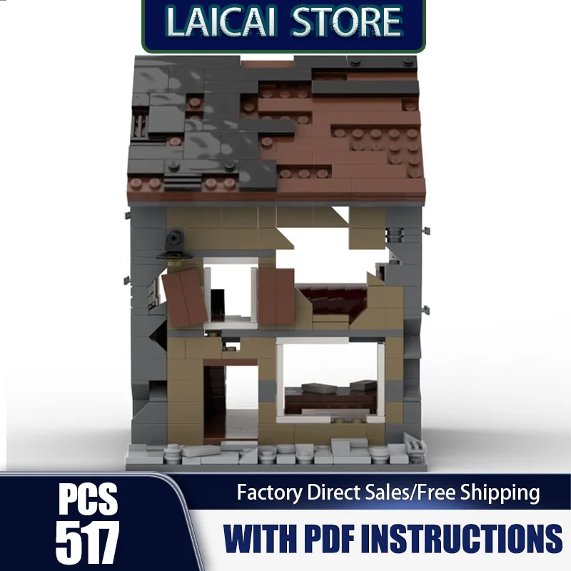 

City Street View Moc Building Blocks Ruined House n1 Model Technology Bricks DIY Assembly Holiday Construction Toy Set Gifts