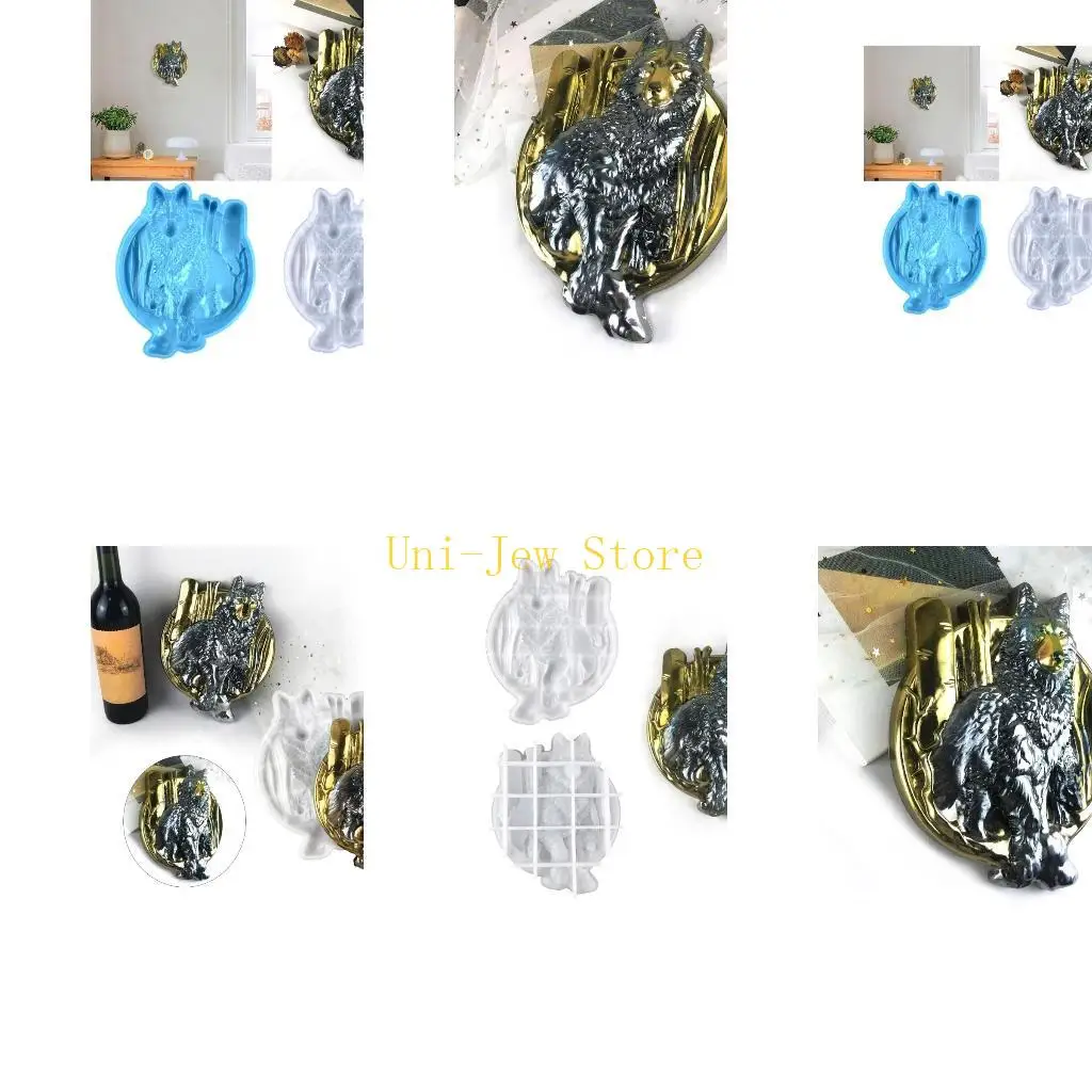 

40 ГБ Рельефная форма для декора стен с волком, форма для литья ювелирных изделий, силиконовая форма для очарова...