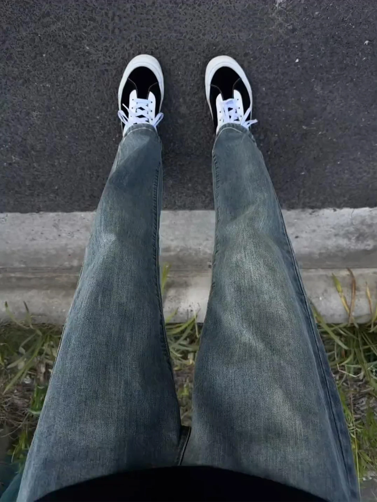 

Мужские джинсы в американском стиле ретро, темно-синие, прямого кроя, с завышенной талией, узкие брюки, молодежный тренд, весенний сезон