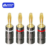 4PCS DIY Speaker Banana Plug Connectors 4MM Gold Plated Copper OFC GD Hifi Amp Speaker Adapter Terminal Connectors Banana Plugs