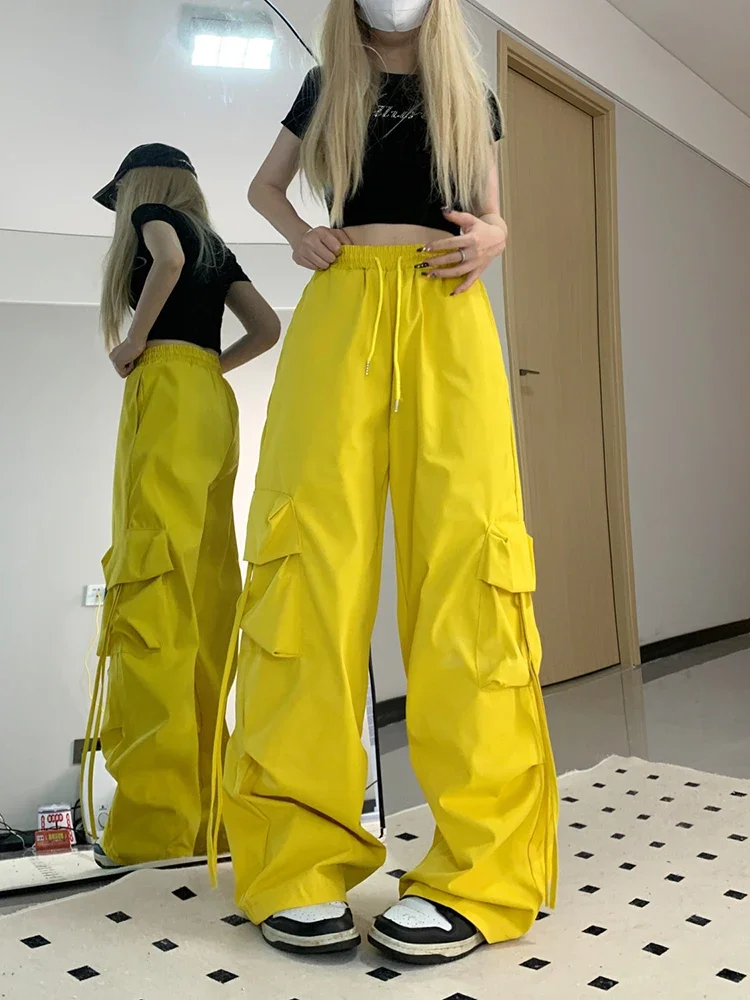 الشارع الشهير البضائع السراويل النساء فضفاض Harajuku Y2K مستقيم بنطلون الأمريكية الرجعية الهيب هوب عادية Bf بنطال ذو قصة أرجل واسعة جديد XT1354