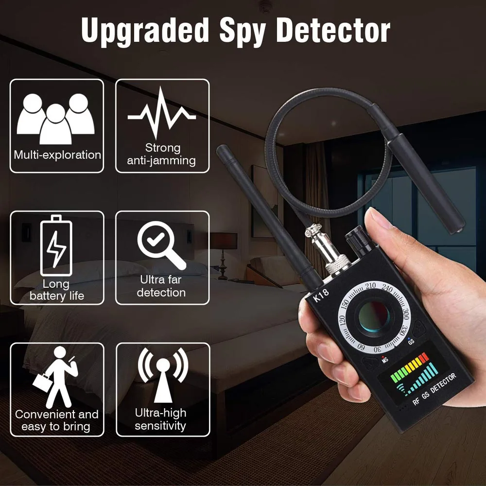 Anti-Spy Detector Auto Alarm Artificial Intelligent rf detectors Hidden Camera Radio Frequency Detector Finder GPS Tracker PQ620