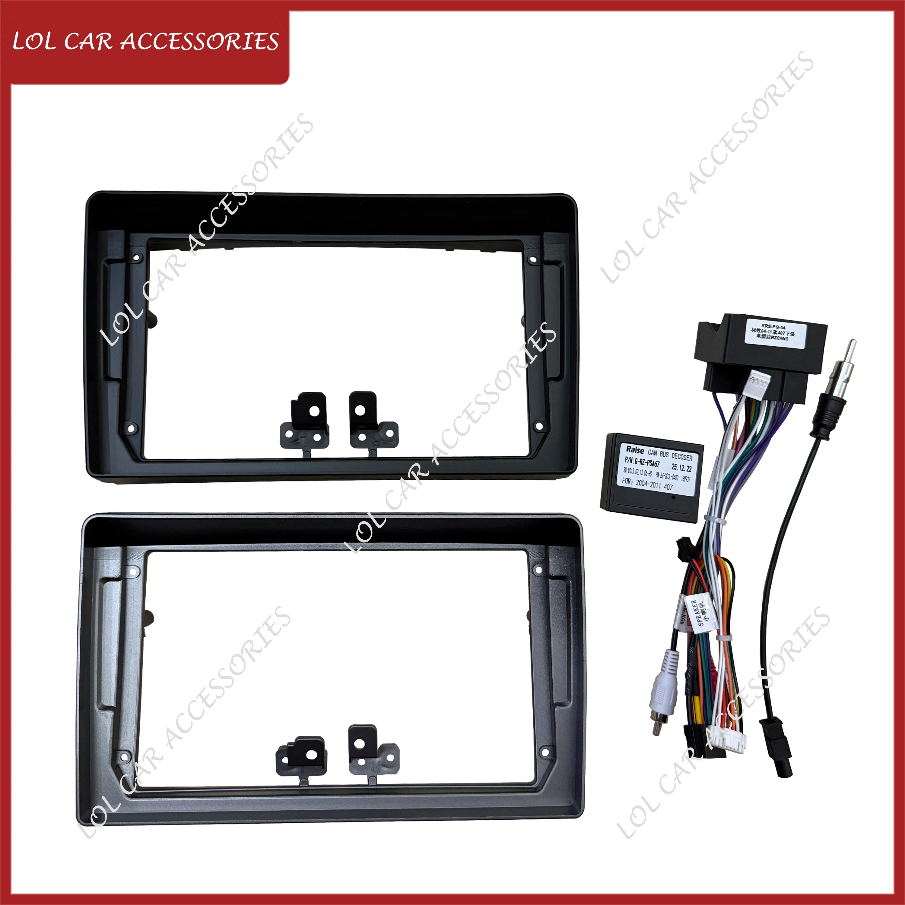 9 INCH For Peugeot 407 2004-2008 Car Radio Android Stereo MP5 GPS Player 2 Din Fascia Panel Casing Frame Dash Cover