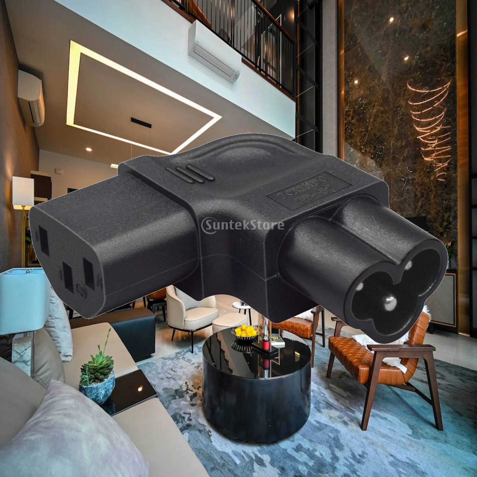 IEC Connector Side Bend Conversion Plug High Performance Adapter for AC Power Plug Replacement
