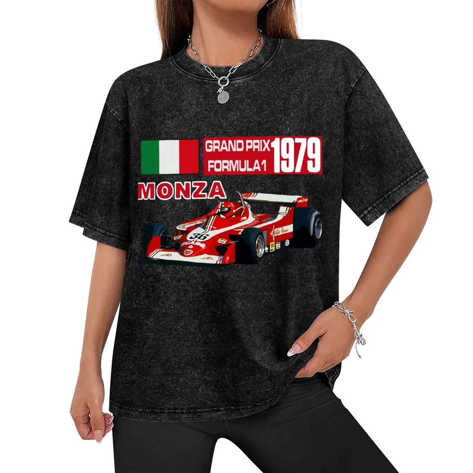 1979 Italian F1 Grand Prix Monza T-Shirt graphic t shirt vintage anime stuff mens clothing