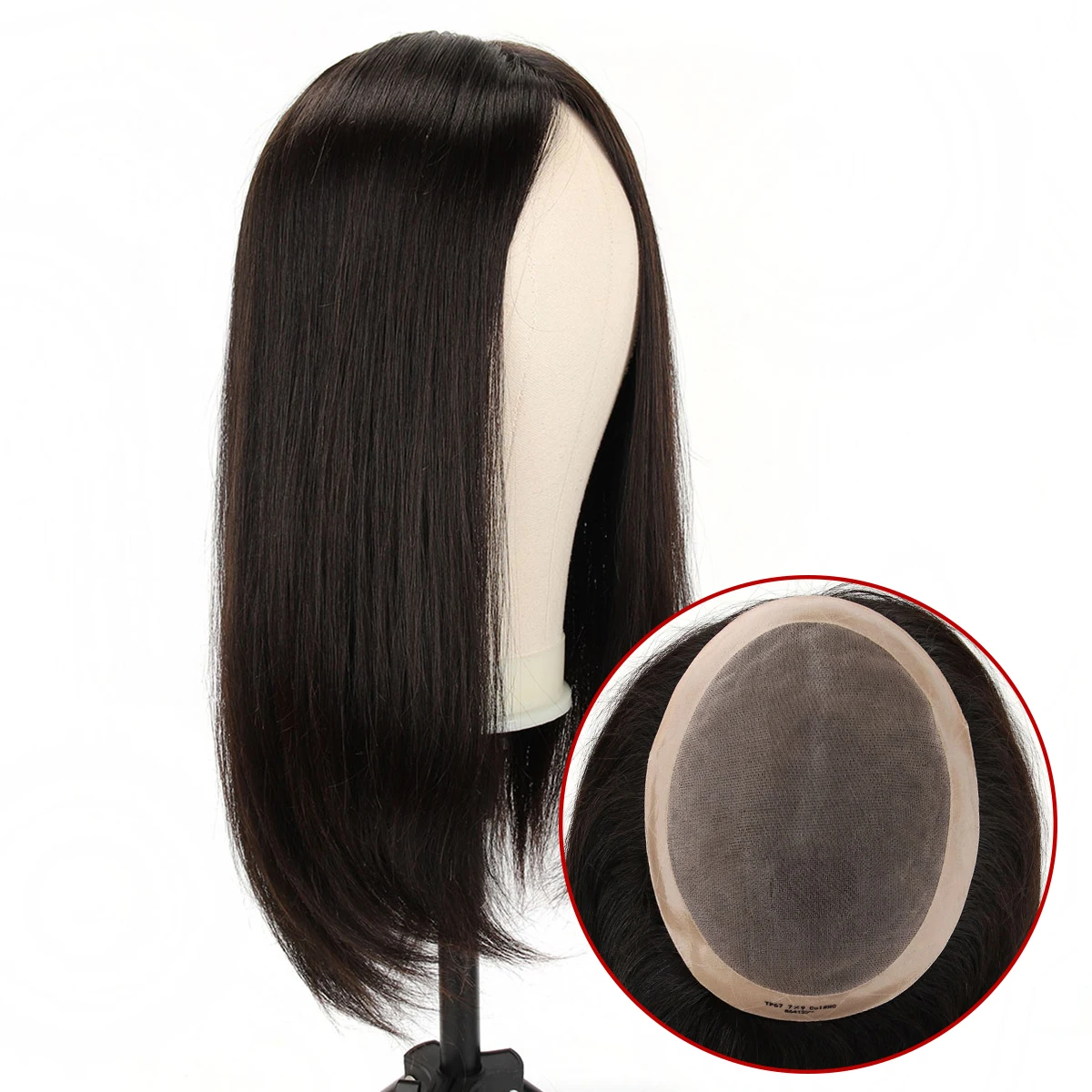 

TUW06 Women's Lush Brazilian Hair Top Unique Human Hair Toppers Natural Looking Hair Piece for Enhanced Hair Density Human Piece