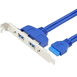 20pin To Double USB3.0 Baffle Cable USB 3.0 Rear Chassis Baffle Cable Rear PCI Baffle Usb Line 2 Port USB3.0 Double Copper Wire