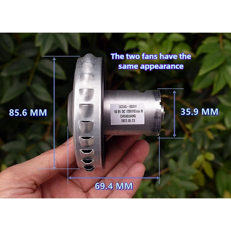 เครื่องดูดฝุ่นกำลังสูงมอเตอร์ 10.8V 120W 14.4V 110W ตลับลูกปืนคู่ 545 ใบพัดอลูมิเนียม |   แรงดูดสูง