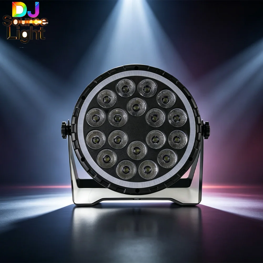 LED 18x4W RGBW 4in1 With RGB Ring Wash Strobe Effect For Party Dj Nightclub Concert DMX Control Flood Flat Par Disco Stage Light
