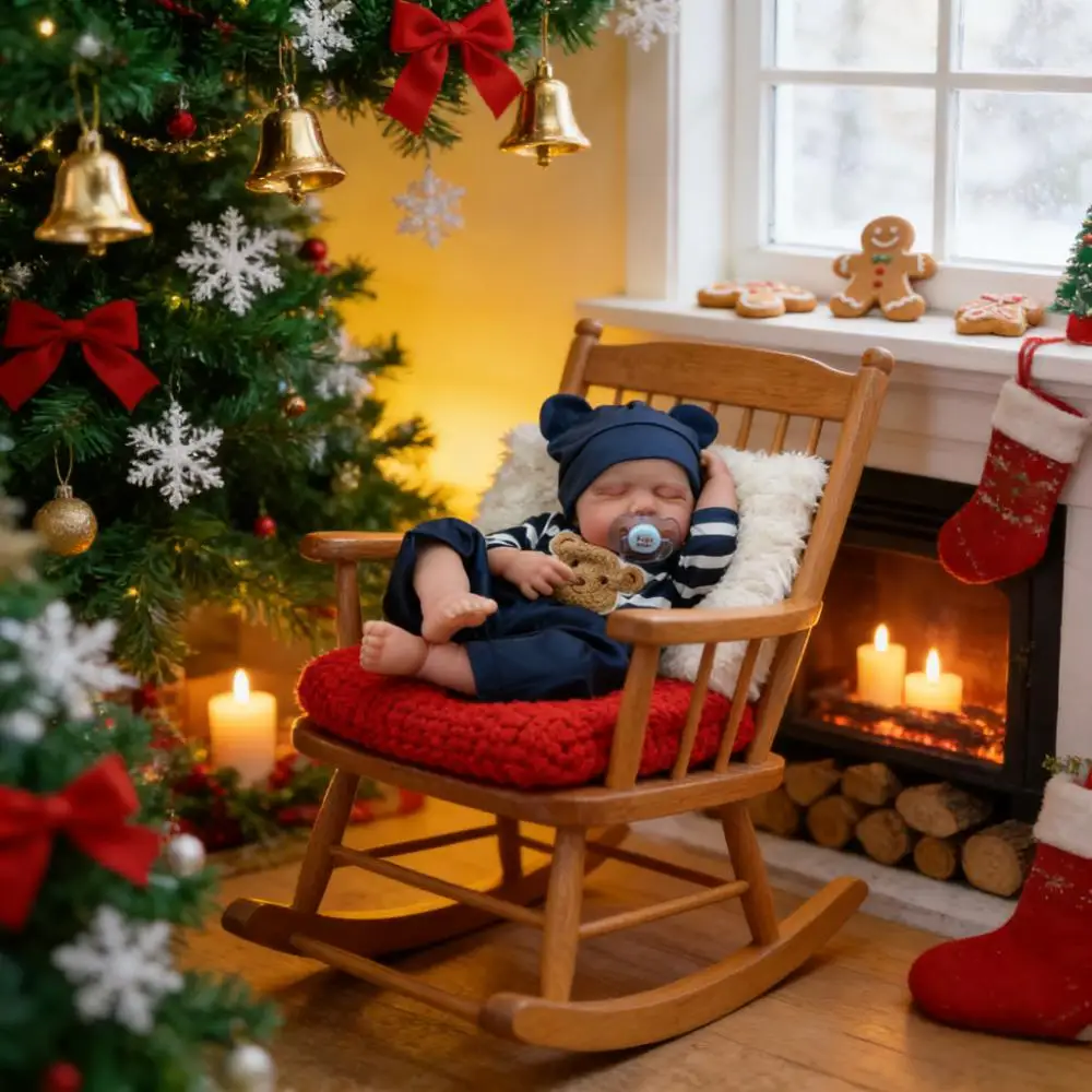 

Lifelike Full-Body Vinyl Reborn Baby Doll Handcrafted Realistic Newborn Figure Washable Painted Skin Kids Play Toy