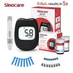 Sinocare SZ101 Bloedglucosemeter Diabetes Glucometer kit Bloedsuikermeter of Teststirps voor Diabetische Medische Tester