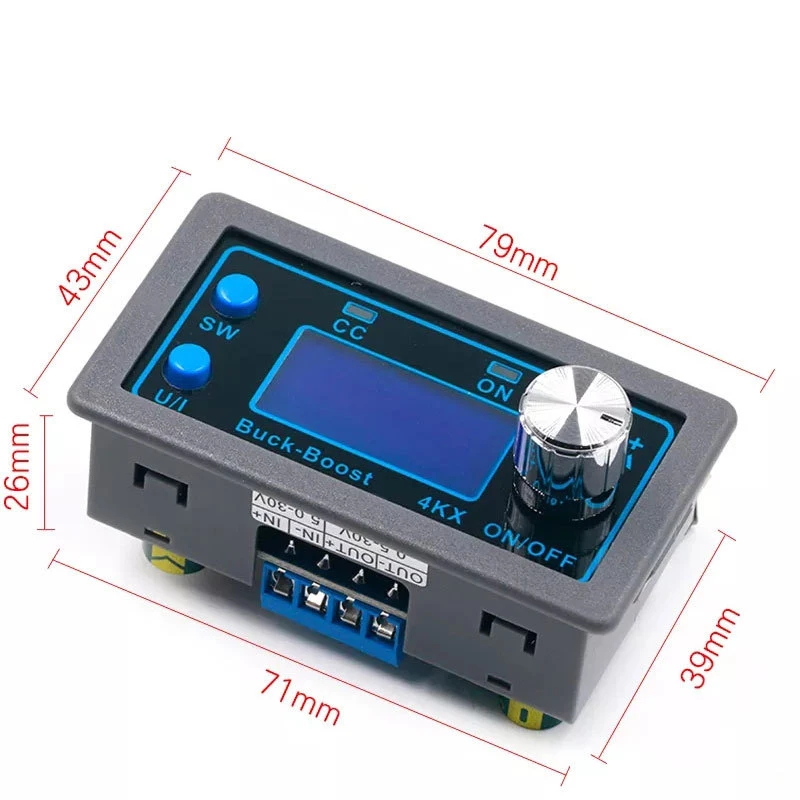 1/2/3/5/10Pcs Programmable Digital Control Buck-Boost DC Adjustable Regulated Power DIY CV and CC Solar Charging Meter Shell