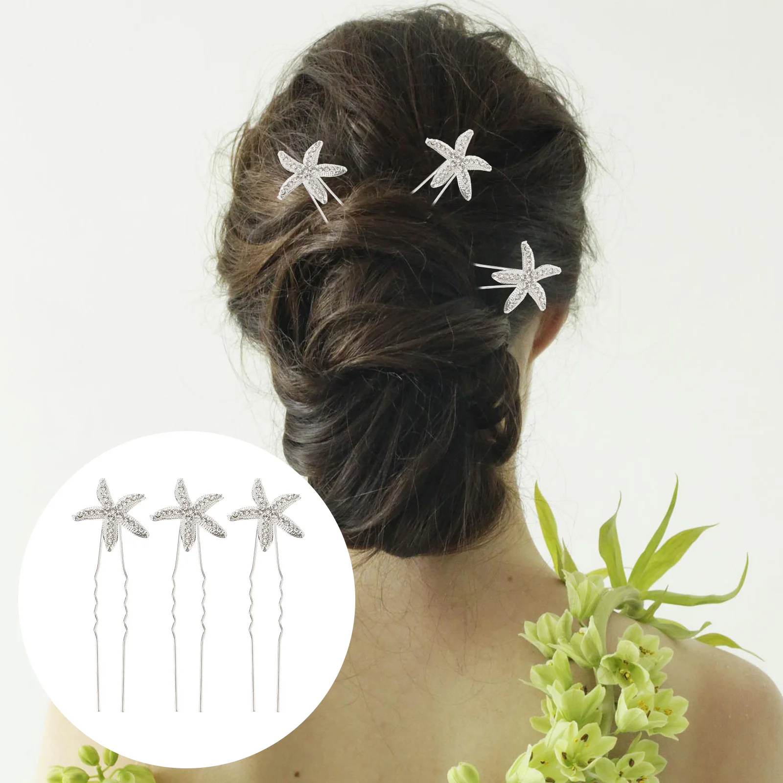 

20 Pcs U shaped Bridal Hairpin Rhinestone Vintage Wedding Headdress Imitation Pearls Fork Comfortable Chic Design