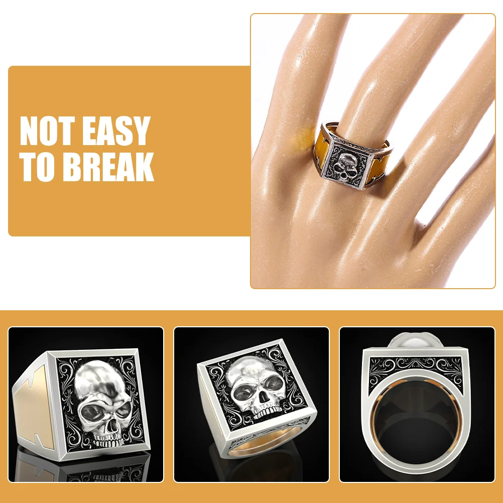 Unisex Skull Two color Memorial Secret Compartment Punk Style Finger ring Jewelry gift Men Women Engagement Wedding Party decor