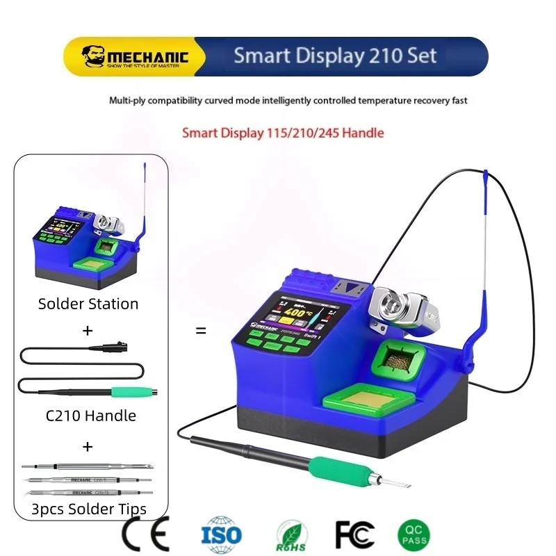 

MECHANIC Soldering Station Digital Thermostat 100-460℃ Rapid Heat Tin Melt Plug Play Core & Tip Cleaning Tools for Electronics