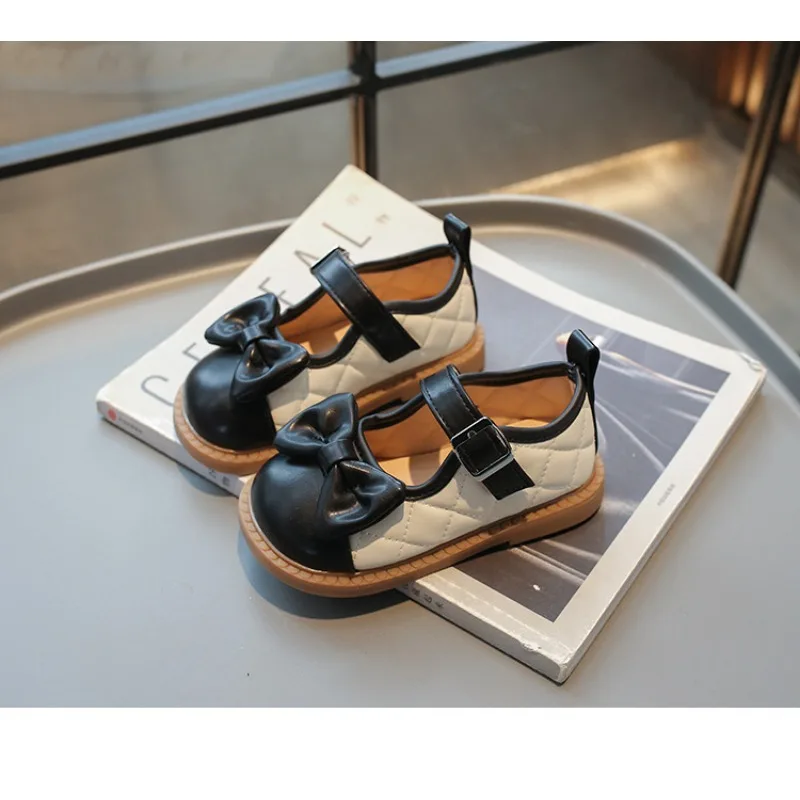 

Кожаные туфли для маленьких девочек, размер 21-30, весна-осень 2024, новые детские туфли, модные туфли с мягкой подошвой, детская обувь для девочек