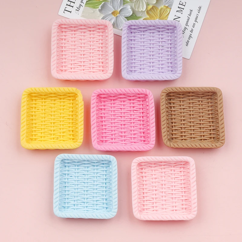 10/100Pcs Simulation Decor Bread Basket Bread Basket DIY Food Resin Accessories Dollhouse Ornaments Home Decor Charm