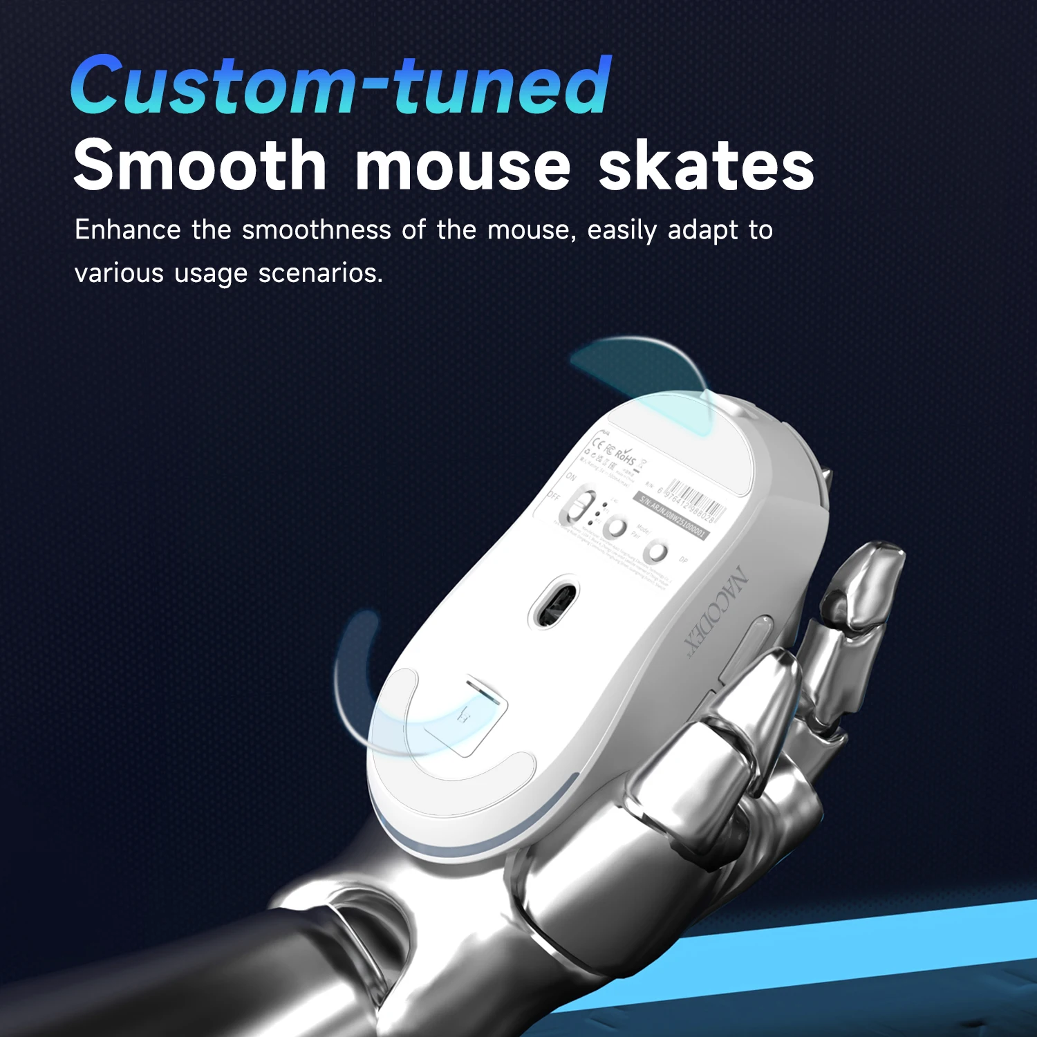 AJAZZ NJ08 Wireless Three-Mode Mouse All-round type ABS 12800DPI