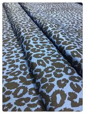 Cotton Wash Jeans Fabric By The Meter for Skirts Coats Sewing Thickened Leopard Print Denim Cloth Soft Skin-friendly Breathable