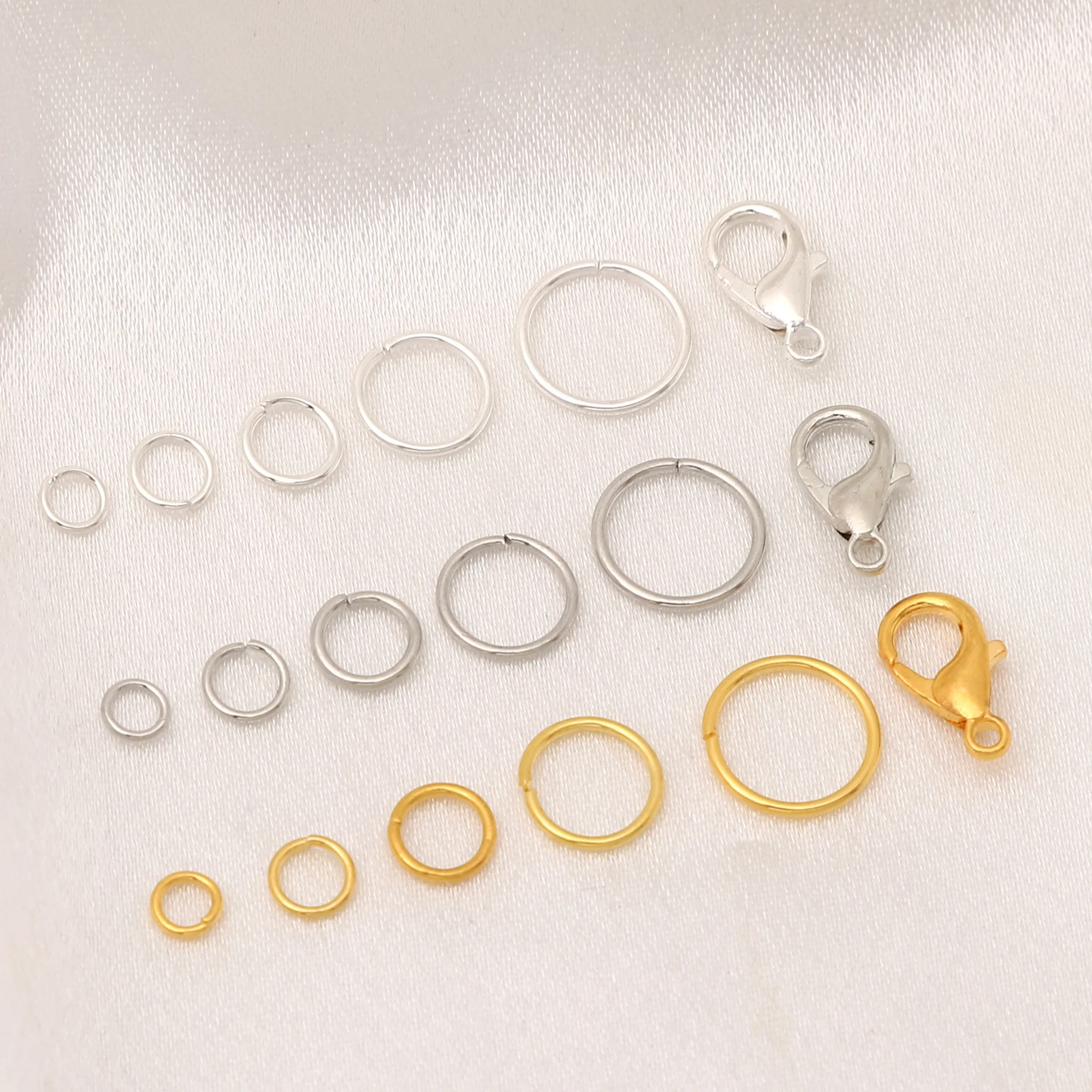 6/7 Grids Set lobster clasp Open Split Jump Rings Settings Craft Beading DIY Jewelry Findings Kit Mixed Size Making Accessories