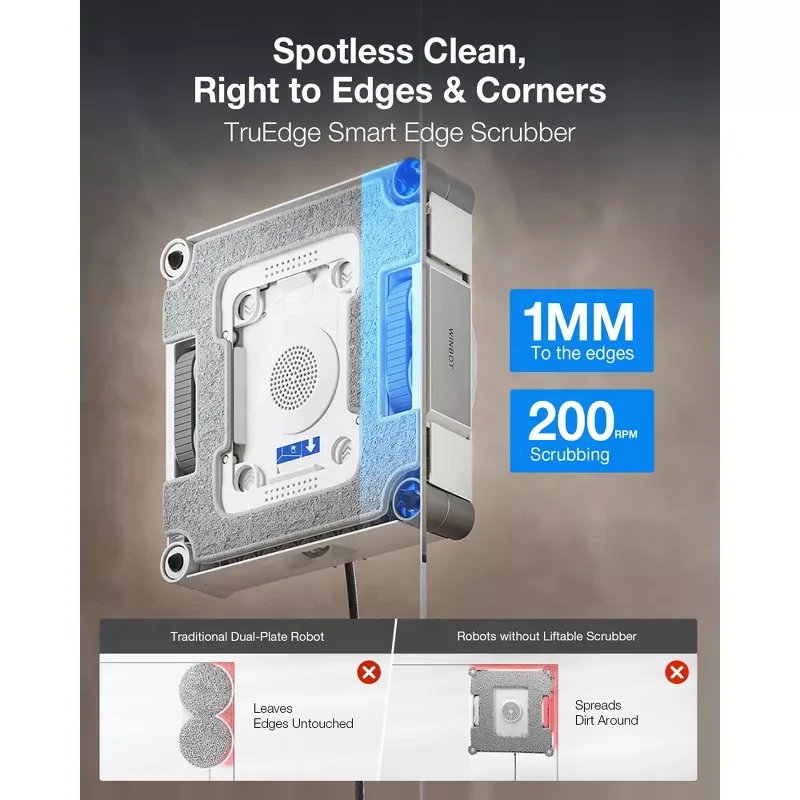 Window cleaning robot intelligent automatic glass cleaner APP remote control household smart home appliances view 2