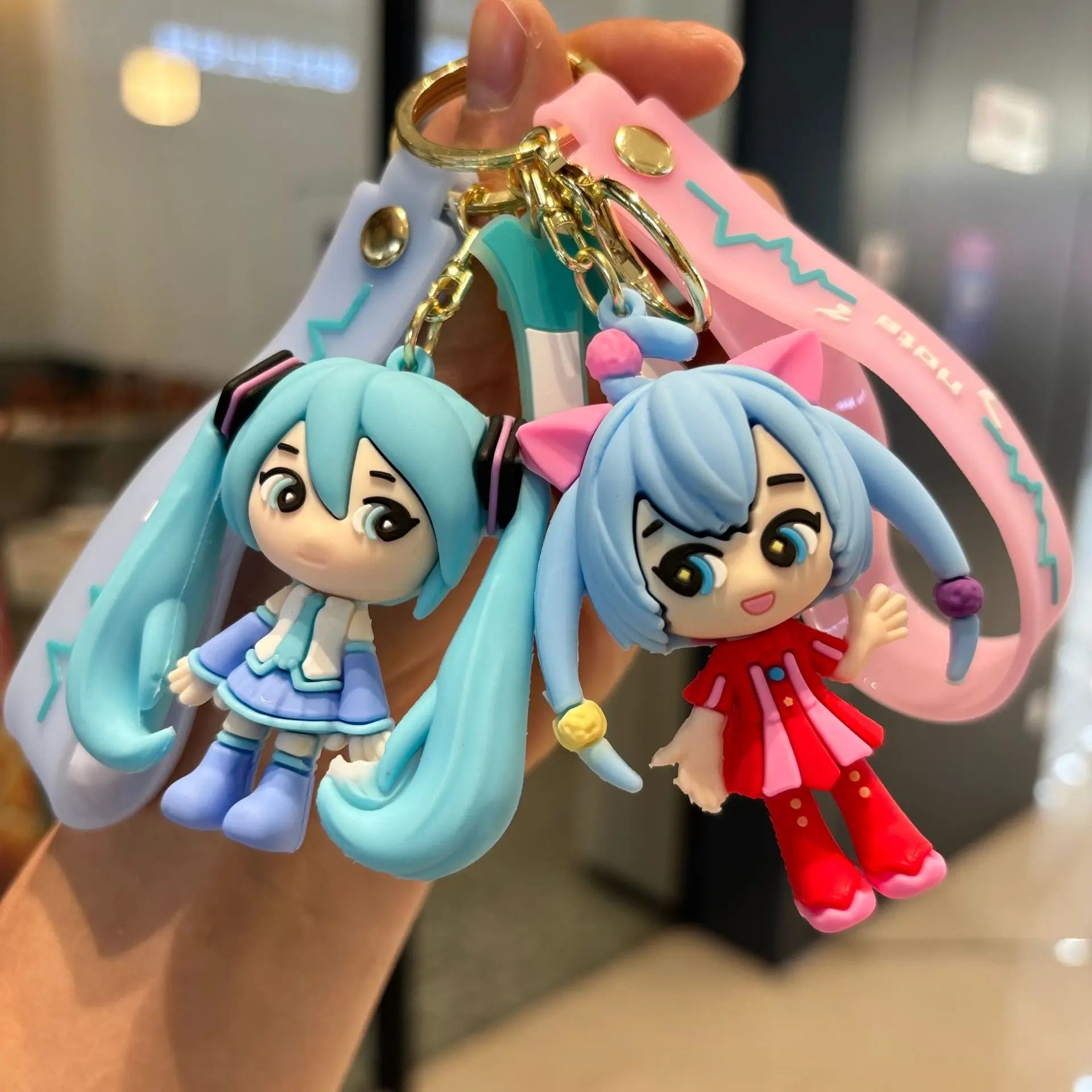 

Hatsune Miku Keychain Anime Doll Bag Pendant Cartoon Small Decoration Accessories Car Key Chain Backpack Charm Christmas Gift