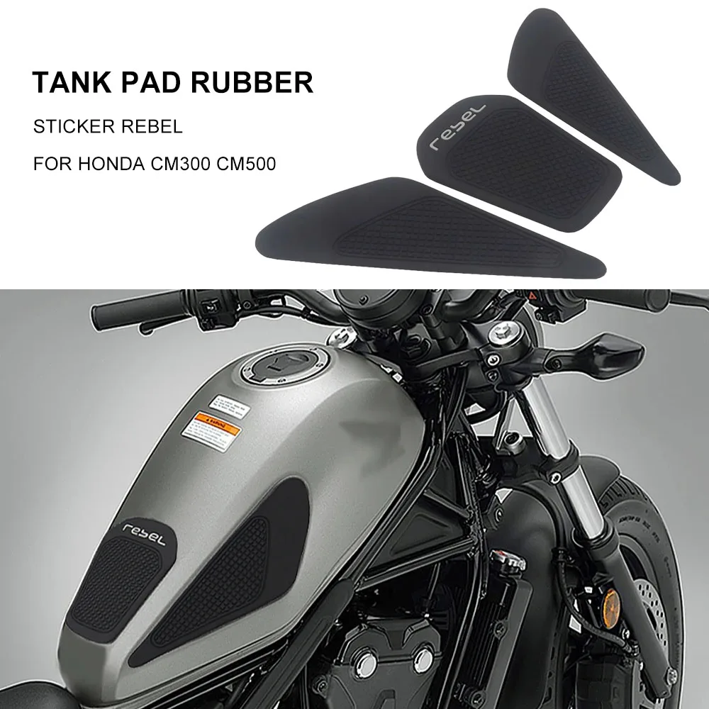 

Retro Cafe Racer For Honda Rebel 300Rebel 500 CMX 2017 2018 2019 tank Rubber Sticker Protector Sheath Knee Tank pad Grip Decal